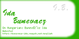 ida bunevacz business card